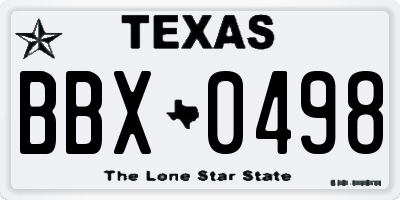 TX license plate BBX0498