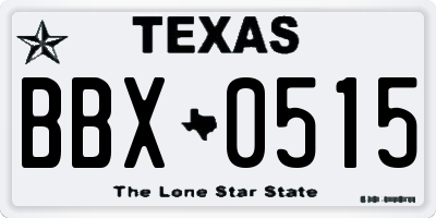 TX license plate BBX0515