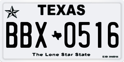 TX license plate BBX0516