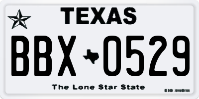 TX license plate BBX0529