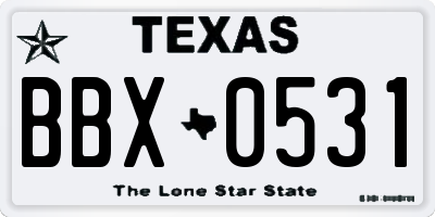 TX license plate BBX0531