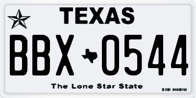 TX license plate BBX0544