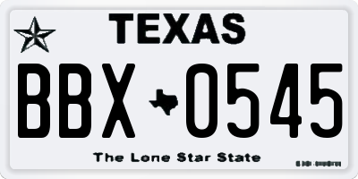 TX license plate BBX0545