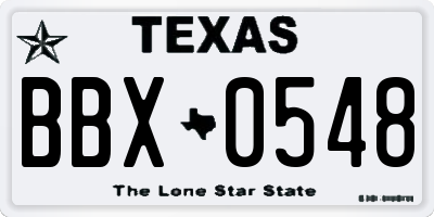 TX license plate BBX0548