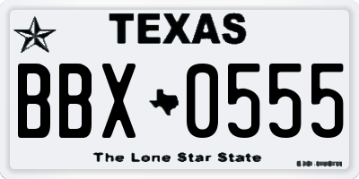 TX license plate BBX0555