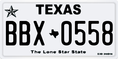 TX license plate BBX0558