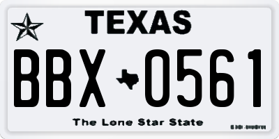 TX license plate BBX0561