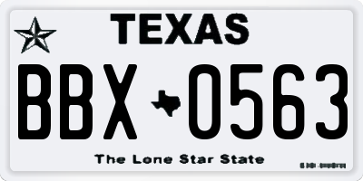 TX license plate BBX0563