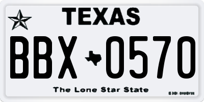 TX license plate BBX0570