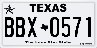 TX license plate BBX0571