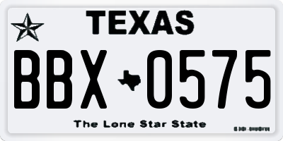 TX license plate BBX0575