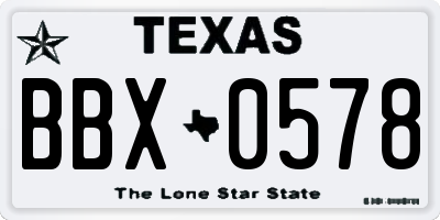 TX license plate BBX0578