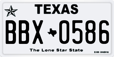 TX license plate BBX0586