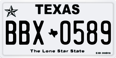 TX license plate BBX0589