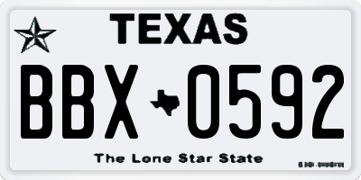 TX license plate BBX0592