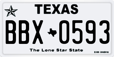 TX license plate BBX0593