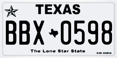 TX license plate BBX0598