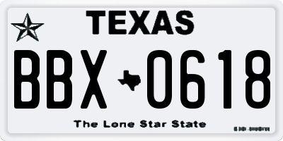 TX license plate BBX0618