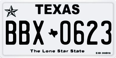 TX license plate BBX0623