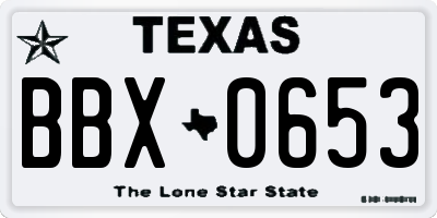 TX license plate BBX0653