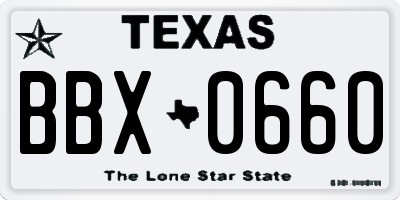 TX license plate BBX0660