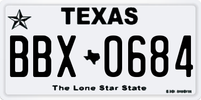 TX license plate BBX0684