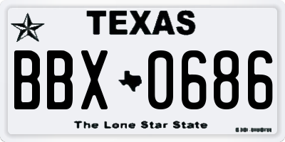 TX license plate BBX0686