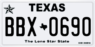 TX license plate BBX0690