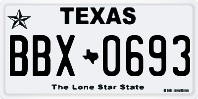 TX license plate BBX0693