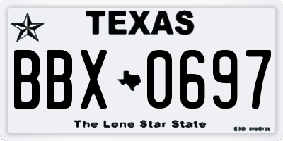 TX license plate BBX0697