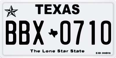TX license plate BBX0710
