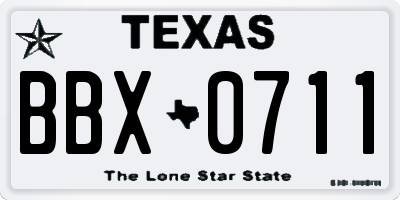 TX license plate BBX0711