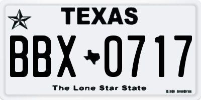 TX license plate BBX0717