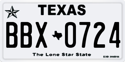 TX license plate BBX0724