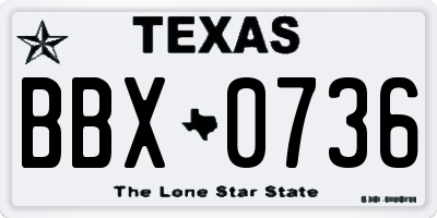 TX license plate BBX0736