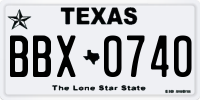 TX license plate BBX0740