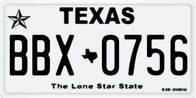 TX license plate BBX0756