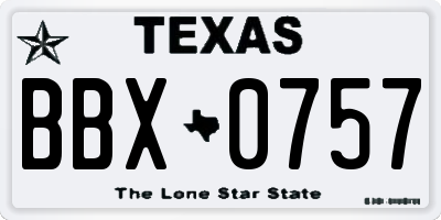 TX license plate BBX0757