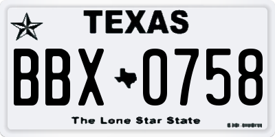 TX license plate BBX0758