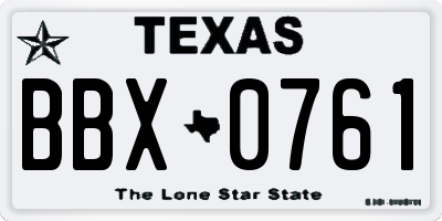 TX license plate BBX0761