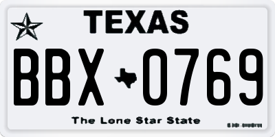 TX license plate BBX0769