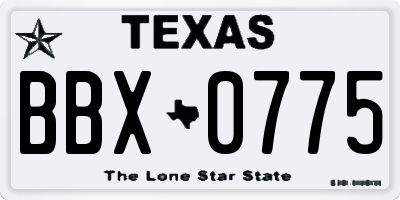 TX license plate BBX0775