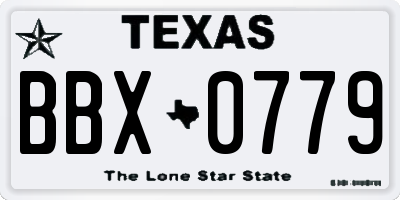TX license plate BBX0779