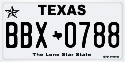 TX license plate BBX0788