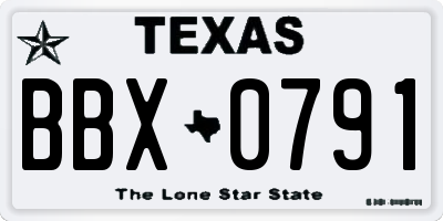 TX license plate BBX0791