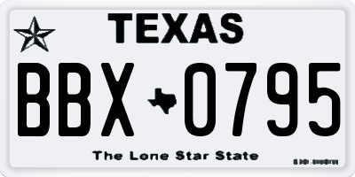 TX license plate BBX0795