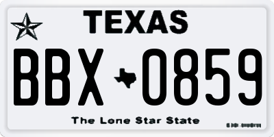 TX license plate BBX0859