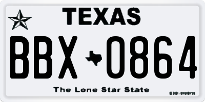 TX license plate BBX0864