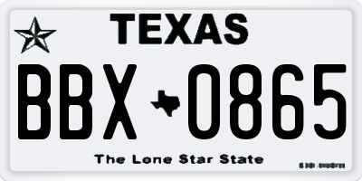 TX license plate BBX0865