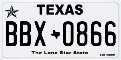 TX license plate BBX0866